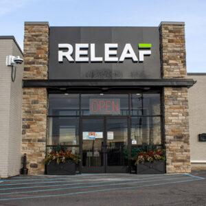 The Wayne Releaf main entrance, parking lot view. Wayne Releaf is one of the finest dispensaries in Wayne, MI.