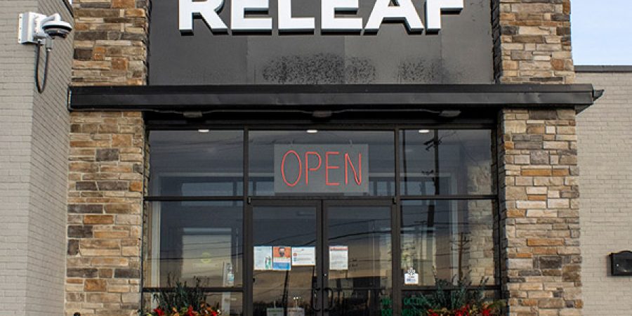 The Wayne Releaf main entrance, parking lot view. Wayne Releaf is one of the finest dispensaries in Wayne, MI.